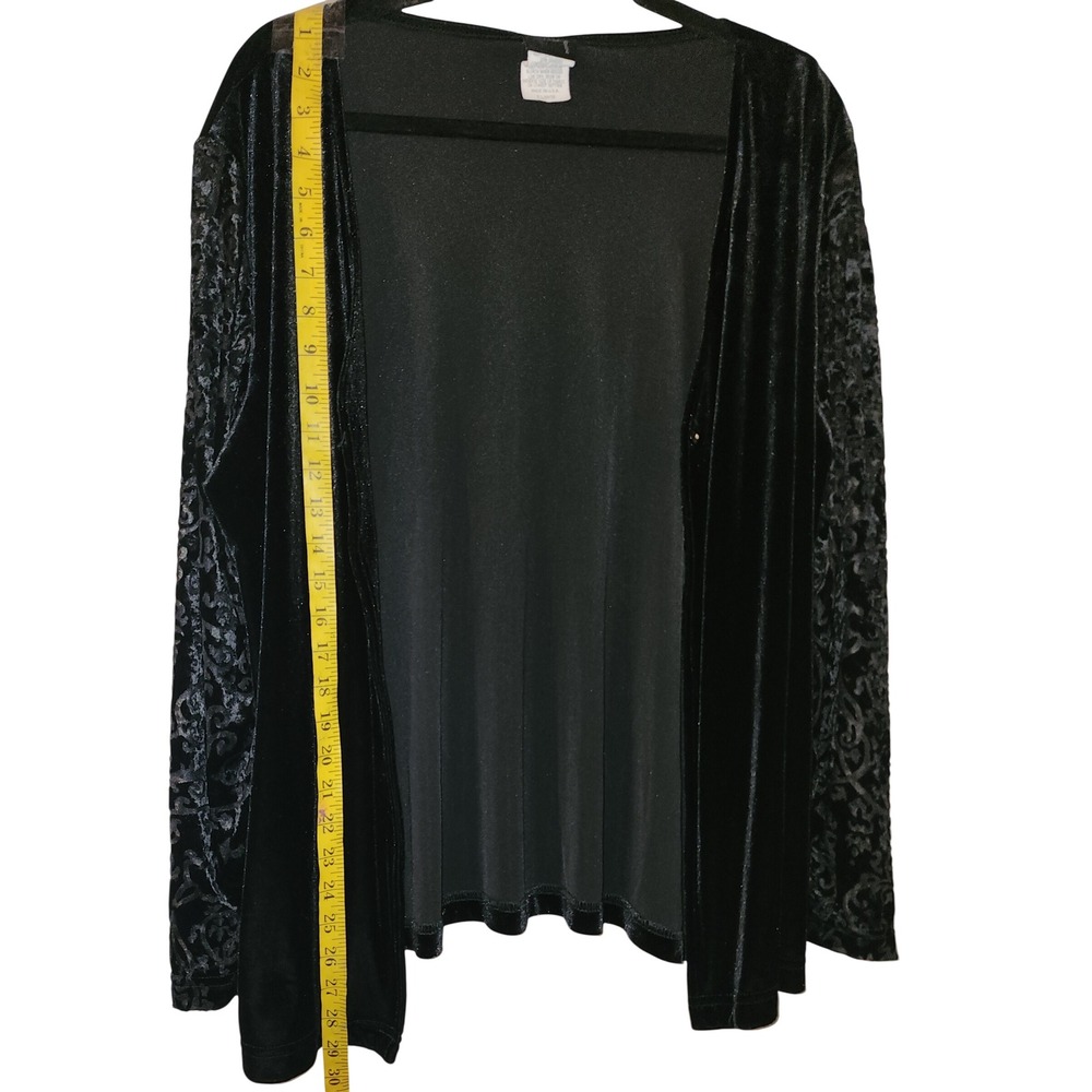 Black Burnout Velvet Cardigan and Tank Set Damask Scroll Whimsigoth Y2K - Picture 11 of 12